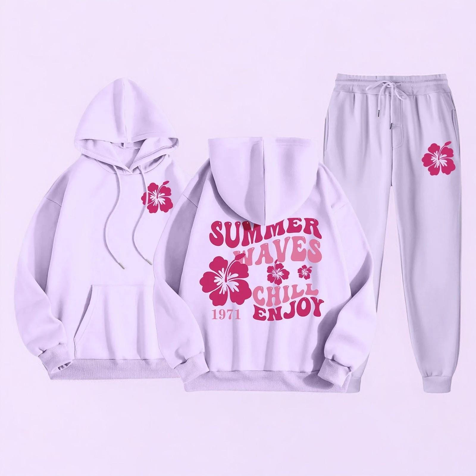 Summer Waves Women's Pullover Hoodie Sweatshirt and