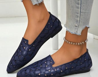 New Design Women’s Dressy Flats– Pointed Toe Cutout Loafers for Office, Travel | Everyday|Office Wear| Multicolor | Trending Work wear Shoes