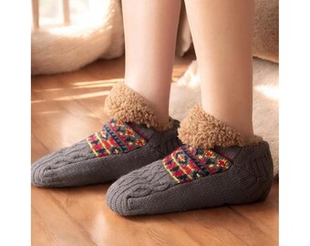 Snug Winter Slipper Socks | Soft Fleece Warm Home Socks for Men & Women, Cozy Bed Socks