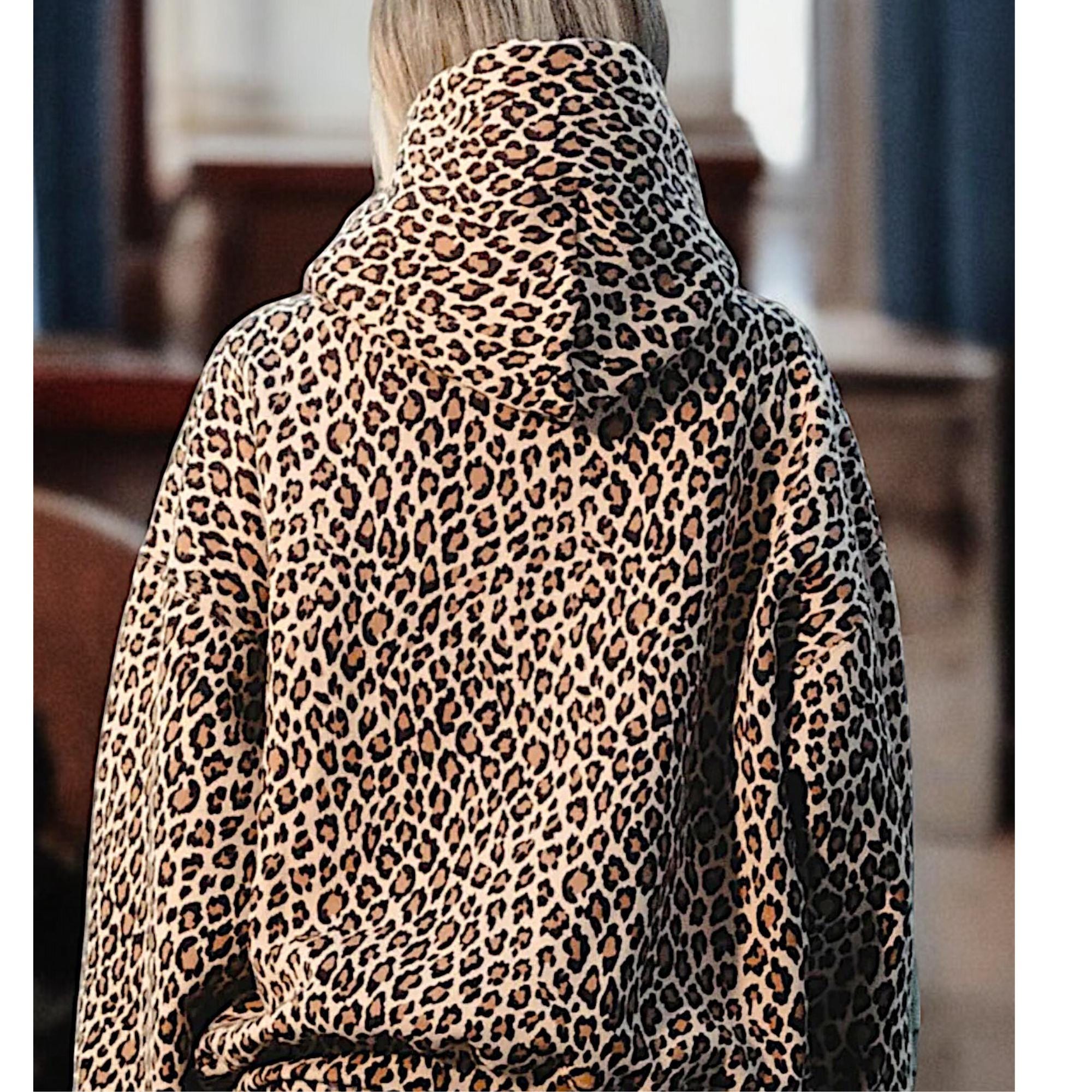 【ポイント10倍】 - Sweatshirt Hoodie Print Leopard Oversized Pullover Trendy Clothing