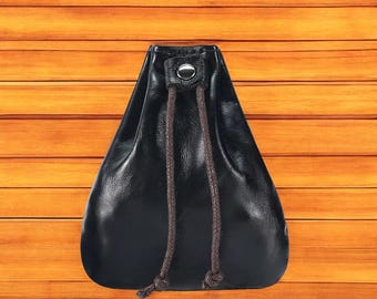 Cowhide Genuine Leather Unisex Coin Purse – Card Holder & Mini Storage Pouch - Earphones Storage Pouch, Compact Coins Pouch