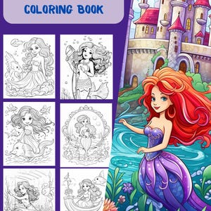 Mermaid Coloring Book for Kids - Etsy