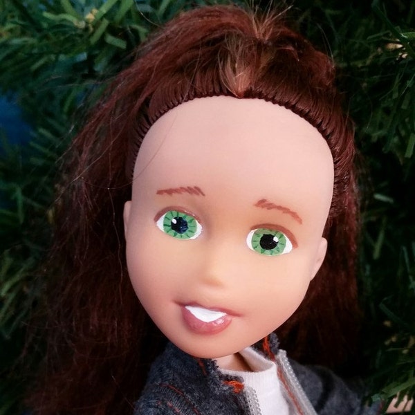 OOAK Repainted Bratz, save a tree, change doll, recycled doll, upcycled doll, rescued doll - Glitz No More Dolls