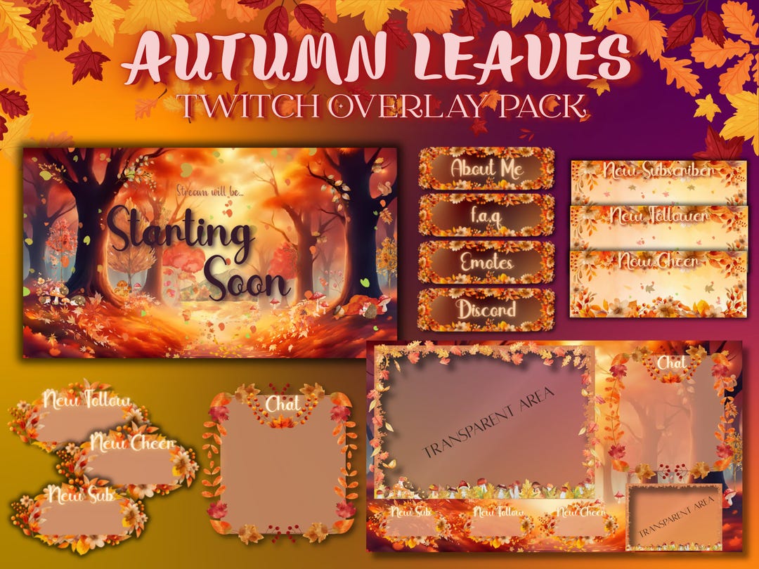Autumn Leaves Twitch Overlay Bundle: Animated Stream Package - Etsy