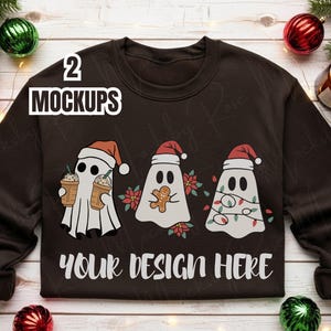 Gildan 18000 DARK CHOCOLATE Sweatshirt Mockup Dark Chocolate Sweater Flat Lay Mockup Trendy Christmas Holiday Gildan 18000 Sweater Mockup