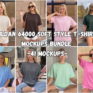Gildan 64000 T-Shirt Mockup Bundle, Unisex Soft Style Shirt Mock-ups, G64000 Mockup Bundle (Digitaler Download)