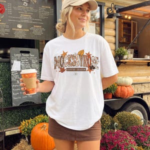 Bella Canvas 3001 Weiß Mockup | BC3001 Tshirt Herbst Halloween Mockup (Digitaler Download)