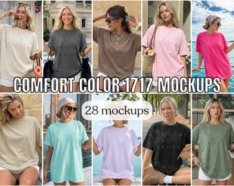 Comfort Colors 1717 T-shirt Mockup Bundle, Summer Beach 1717 Mock-up, Aesthetic Lifestyle CC1717 Mockup (Digital Download)