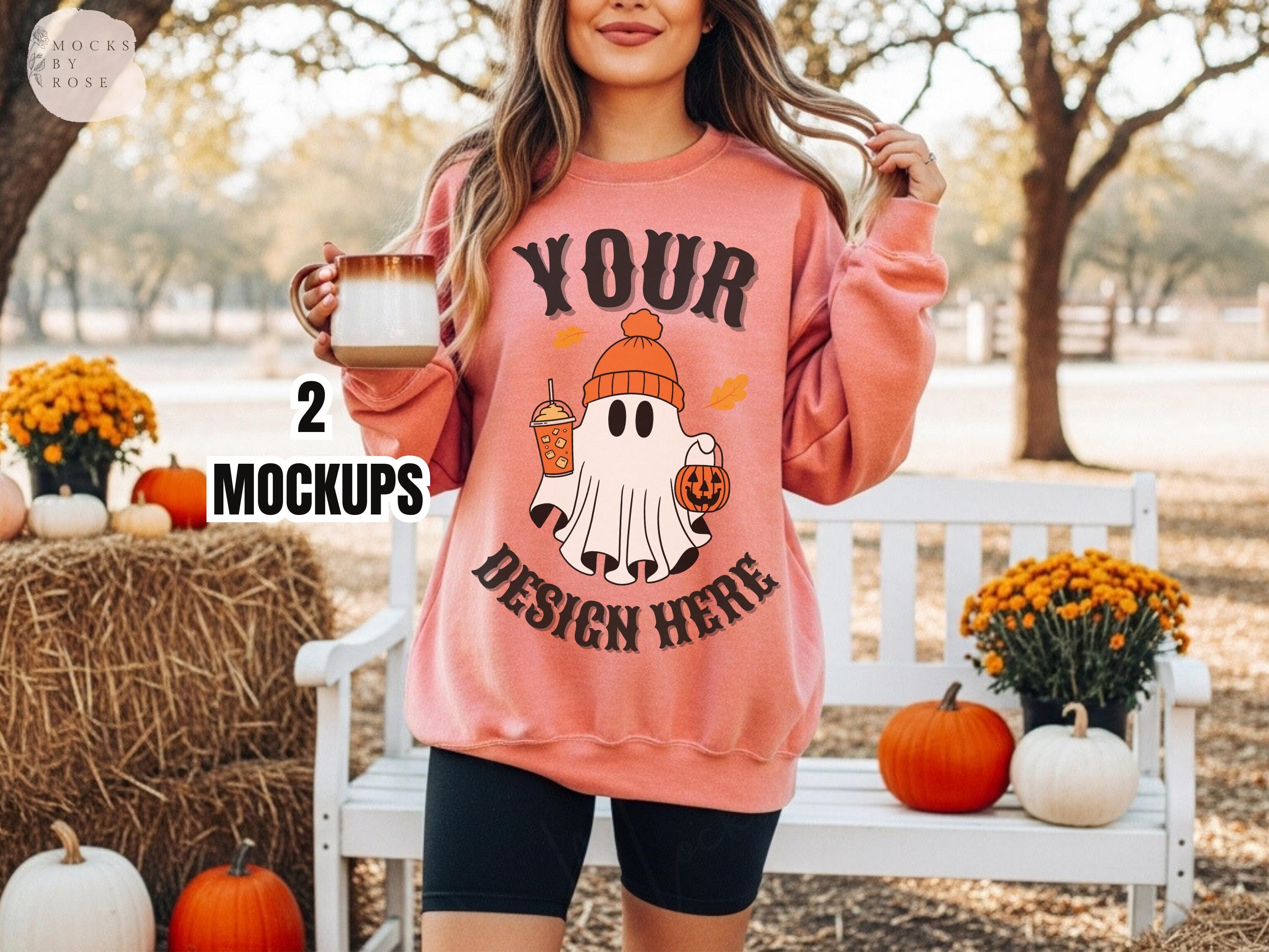 Comfort Colors 1566 TERRACOTTA Mockup Fall Sweatshirt Mockup