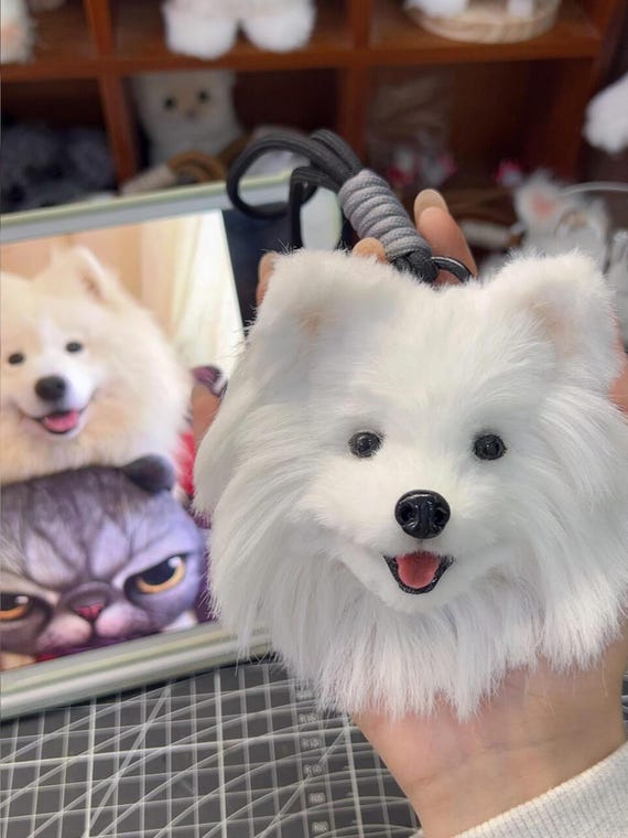 NURCIX – Peluche Chien Samoyède – Animal仿真 Mignon – Décoration Et Câlin – Cadeau Anniversaire