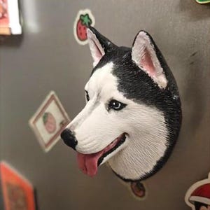 3D Pet dog Head Portrait Custom Fridge Magnet Memorial Plaster Head Decoration.