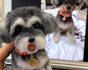 Custom Handmade Schnauzer Fluffy Friend Plushies, gifts for pet loss