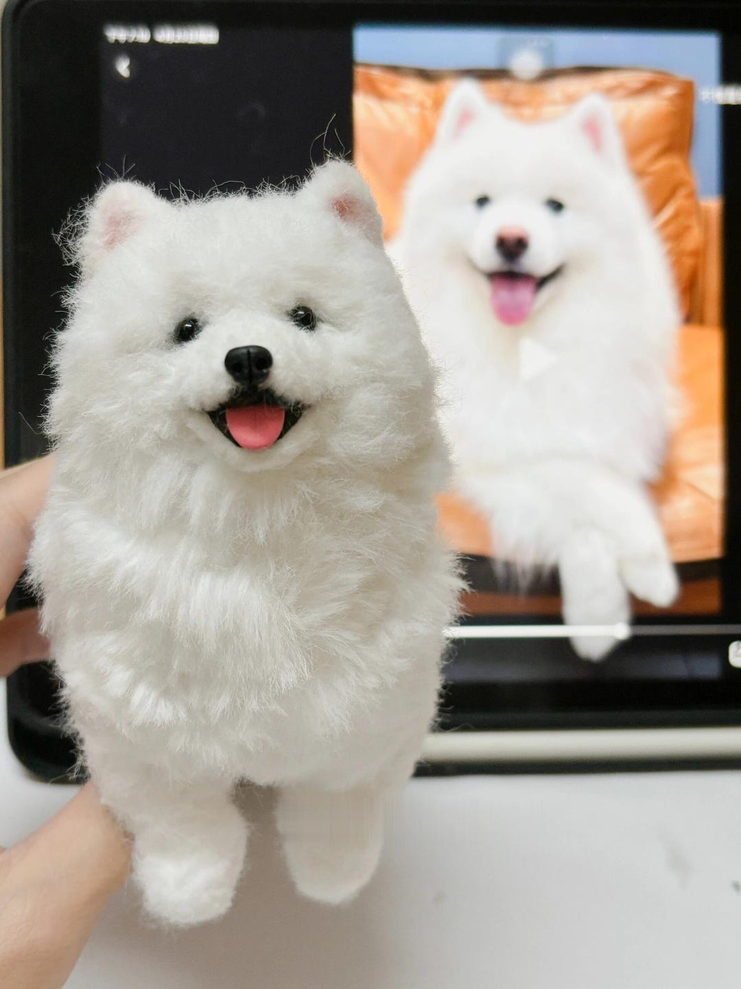 Handmade Fluffy Samoyed Dog Plushie: Custom Pet Memorial Gift - Etsy