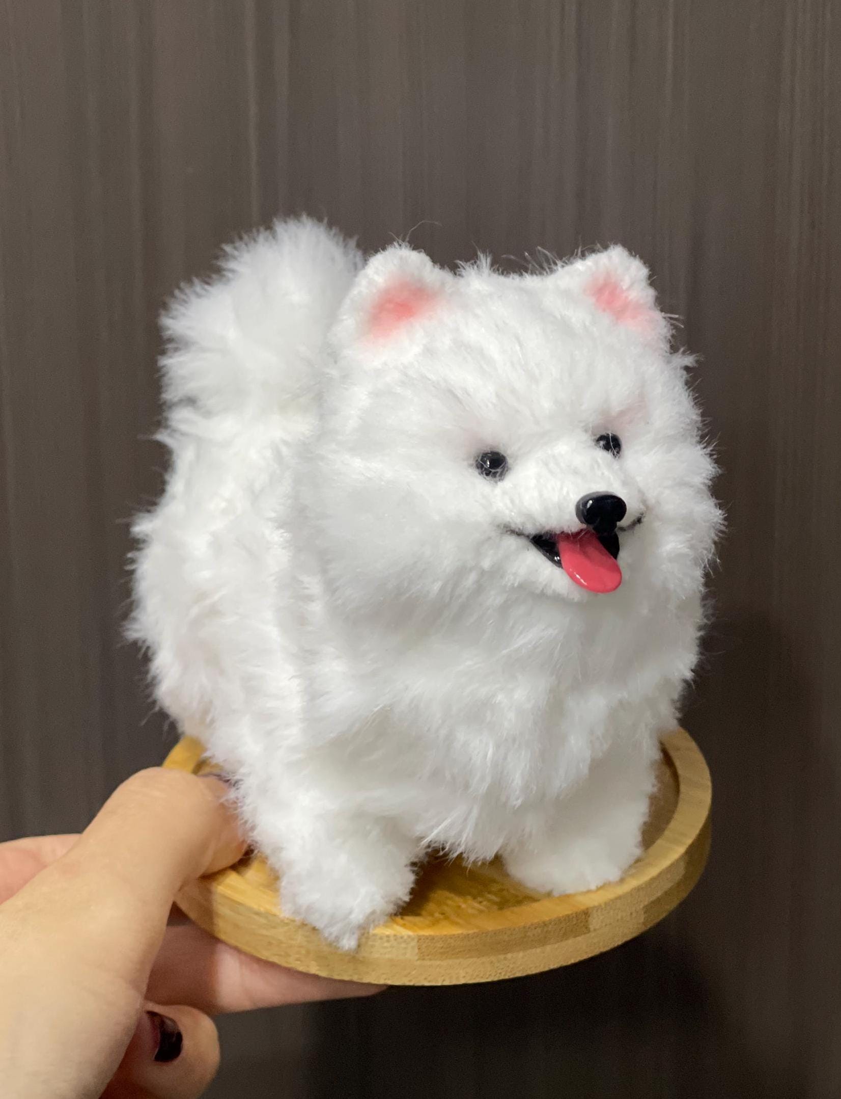 Handmade Fluffy Samoyed Dog Plushie: Custom Pet Memorial Gift - Etsy