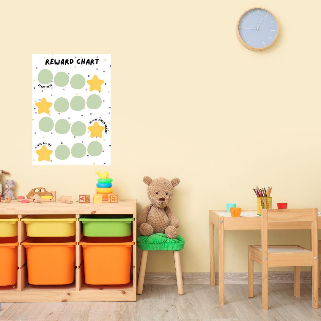Sticker Reward Chart, Printable Toddler Chart, Kids Routine Chart ...