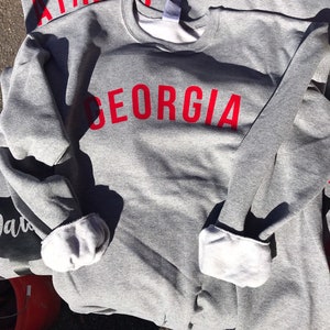 GEORGIA or ATHENS - Universität von Georgia UGA Sweatshirt - College Football - Bulldoggen - Sek - Geschenk - Alumni - Eltern - Mama - Papa