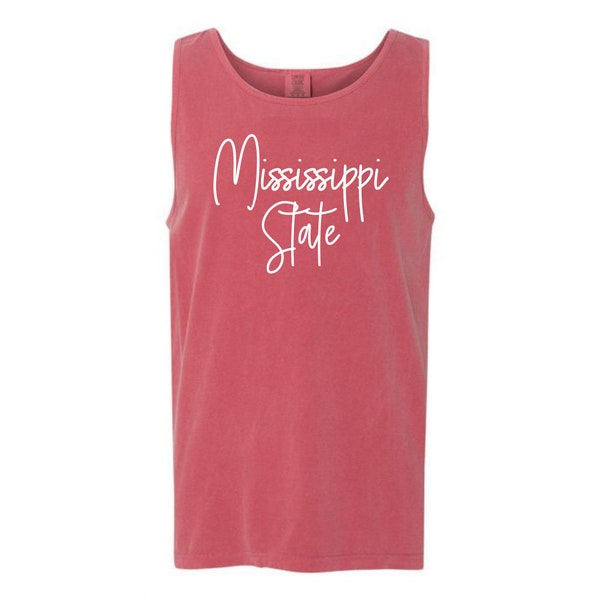 Mississippi State - Comfort Colors zwaargewicht tanktop - Mississippi State University zomerstrandbedekking