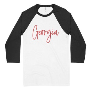Camiseta de béisbol de manga 3/4 de Georgia - Universidad de Georgia