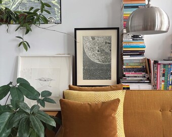 Whimsical Lunar Voyage Art – No.5 -  Vintage Moon & Space Capsule Prints, Antique Astronomy Wall Art, Celestial Science Illustration Decor