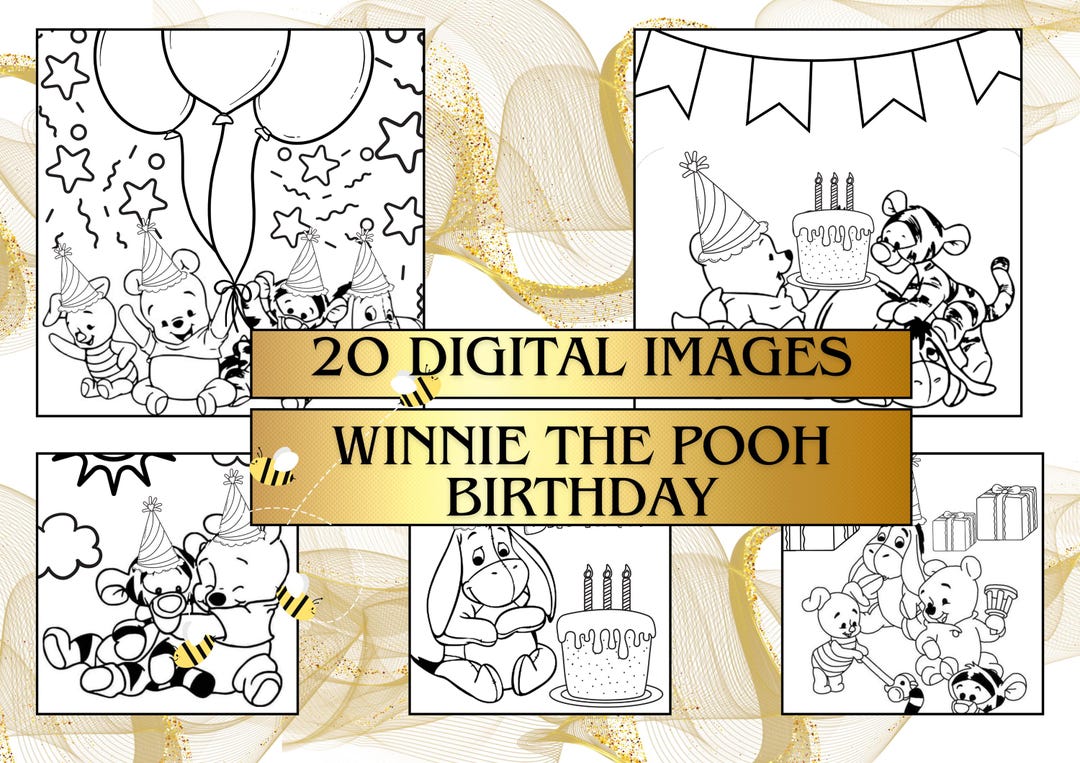 20 Winnie the Pooh Downloadable Coloring Pages, Birthday Activity ...