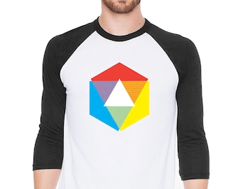 Color Wheel Raglan Shirt, Unisex Rainbow tshirt, Rainbow T-Shirt Shirt, Rainbow t shirt, mens t shirt, womens t shirt, gift for him her