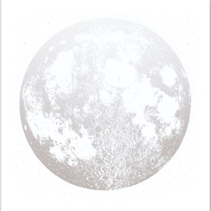 Platinum Silver Moon Calendar 2025: Lunar Phase Art Print