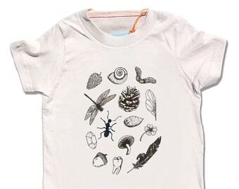 Kids Organic Cotton Nature T-Shirt | Forest Finds Tee | Gender Neutral Clothing