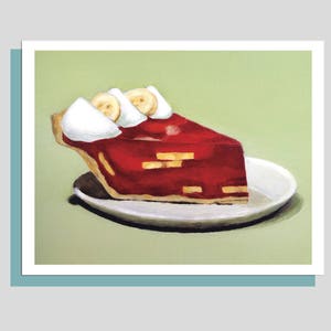 Jello Pie, Geburtstagskarte, Dessertkarte zum Geburtstag, Erdbeer-Bananen-Torte, leere Grußkarten, Essenskarte, Party lädt, Dankeskarten