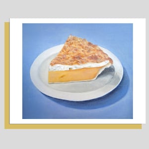 Coconut Pie, Birthday Card, Birthday Dessert Card, Lemon Pie, Happy Birthday, Blank Greeting Cards, fun food card, Yummy Food, blank card