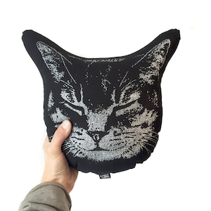 Kitty Pillow, Cat Pillow, Plush Cat, Stuffed Animal, Plush Toy, Baby Pillow, Silver Cat Toy, kids room decor, nursery decor baby shower gift