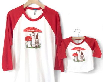 Matching Father Son Shirts, Father&#39;s Day Gift, Matching Daddy shirts, dad and baby tees, New Dad Gift, Gnome Mushroom Shirt, father daughter
