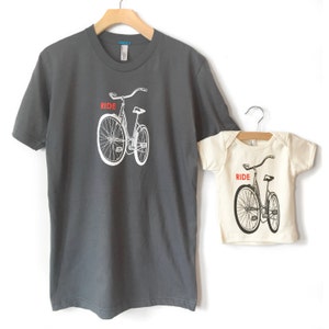 Father Son Matching Shirt Onesie RIDE a Bike Bicycle Shirts Dad and Baby Matching Shirts Matching Family Shirts Baby Boy Clothes Fathers Day