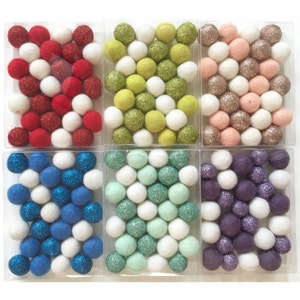 Metallic Glitter Wool Felt Ball Garland Kit: Party Decor