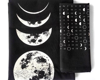 2023 Calendar Towel, 2023 Moon Phase Calendar Kitchen Towel, Moon Phase Chart, Moon Phases Print, Full Moon Calendar, Lunar Calendar