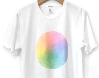 Color Spectrum Rainbow T-Shirt Hand Painted Graphic Tee, Unique Cotton Rainbow Shirt, Color Theory