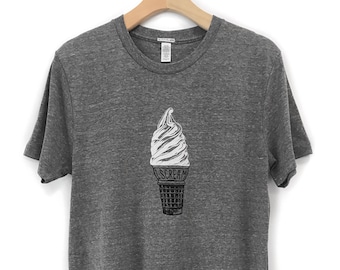 Ice Cream Shirt, Summer Ice Cream, food print, Ice Cream Tshirt, Mens Clothing, Ice Cream Party, Food T-shirts Graphic Tees