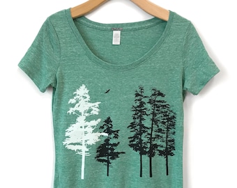 Trees Shirt, Women's Tree T-shirt, Womens Clothing , Hemlock Forest Tshirt,  Womens T Shirts, Organic Clothes, Organic Nature Shirt - Etsy