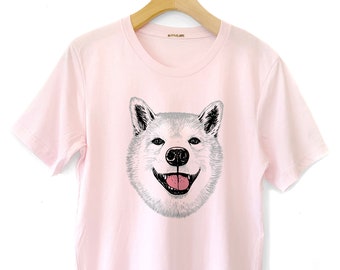 Dog Shirt, Pink Shiba Inu Dog Shirt, Cute Shiba Inu tee, Shiba Dog shirt, Husky Dog t-shirt, Dog Mom, Japanese shiba inu, dog lovers shirt