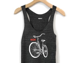 Tri-Blend Woman's Bike Tank Top: Cycling Shirt