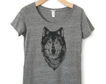 Chemise de loup, t-shirt de loup, chemises de loup, t-shirts de vêtements pour femmes, cadeaux de loup, t-shirt de loup de bois, t-shirts husky de chien, cadeaux pour les adolescents