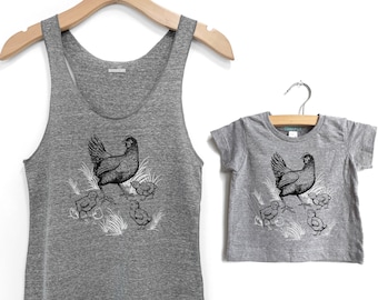 Mama Hen Baby Chick Organic Cotton Matching T-Shirt Set