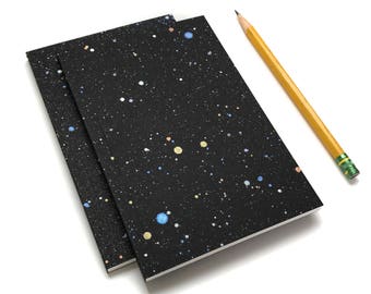 Space Journal, Small Notebook, Space Sketchbook, Galaxy Space Print, Unique Journal, blank journals, pocket size notebook, travel journal
