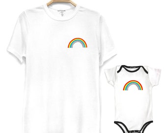 Matching Rainbow Shirts, Daddy and Baby, Rainbow Family tee set, Glitter Rainbow Tee, cute rainbow tee, Gay Pride Rainbow, Rainbow Clothing
