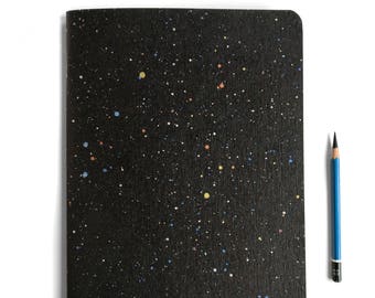 Space Journal, Blank Notebook, Space Sketchbook, Galaxy Space Print, Unique art Journal, blank journals, travel size notebook