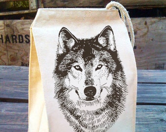 Wolf Lunch Bag, Reusable Lunch bags, hungry like a wolf, Waldorf Lunch Bag, Lunch Box, Lunch Tote, Lunch Box, Kids Canvas Lunch Bag