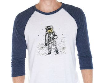 Astronaut Shirt, Space Moon Shirt, Astronaut tee shirt, Space Tshirt, Men's clothing, Moon Shirt, mens science clothing, Man on the Moon