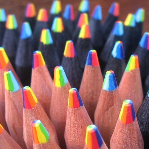 Rainbow Color Pencils / Rainbow Pencils / Natural Wood Rainbow Pencils / School Supplies / 7 Colors in one pencil / Cute Rainbow Pencils
