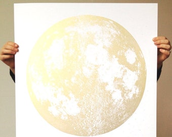 2026 Mondphasen Kalender Kunstdruck: Goldenes Poster für die Wand