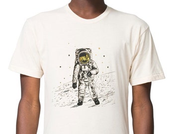 Astronaut T-shirt, Space Moon Shirt, Mens clothing, moon tshirt, mens space t-shirt, Man on the Moon, gift for him, dad gift, science shirt