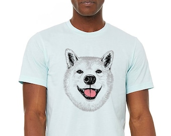 Blue Shiba Inu Graphic tee, Happy Dog Shirt, Shiba Inu Lover, Dog Dad Shirt, Doge tee, shiba inu, Shiba inu Gifts, Happy Doggo Sirt